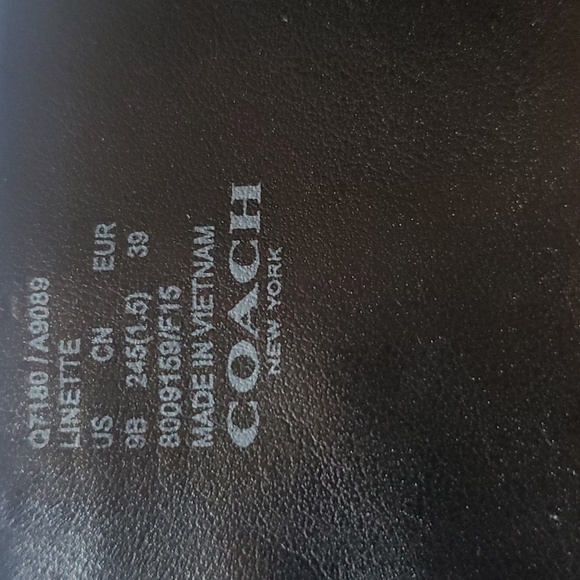 Coach Linette Black Leather Tall Sz 9 Boots - Picture 7 of 9